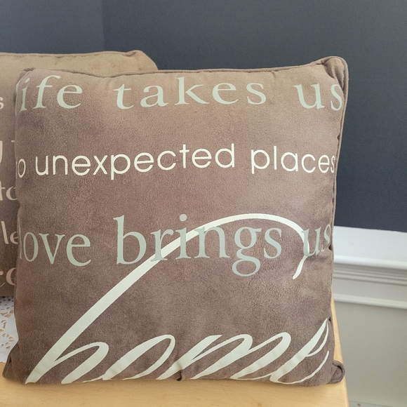 Pair of Inspirational Brown Toss Pillows - Picture 2 of 7